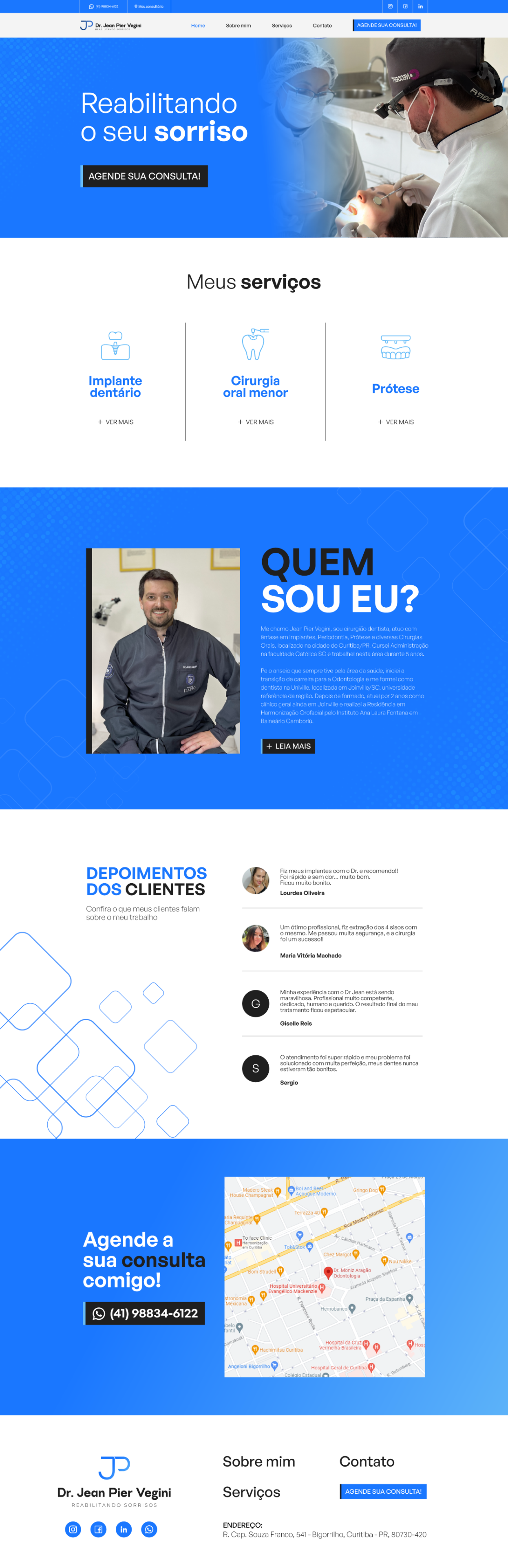 Visualização do site
